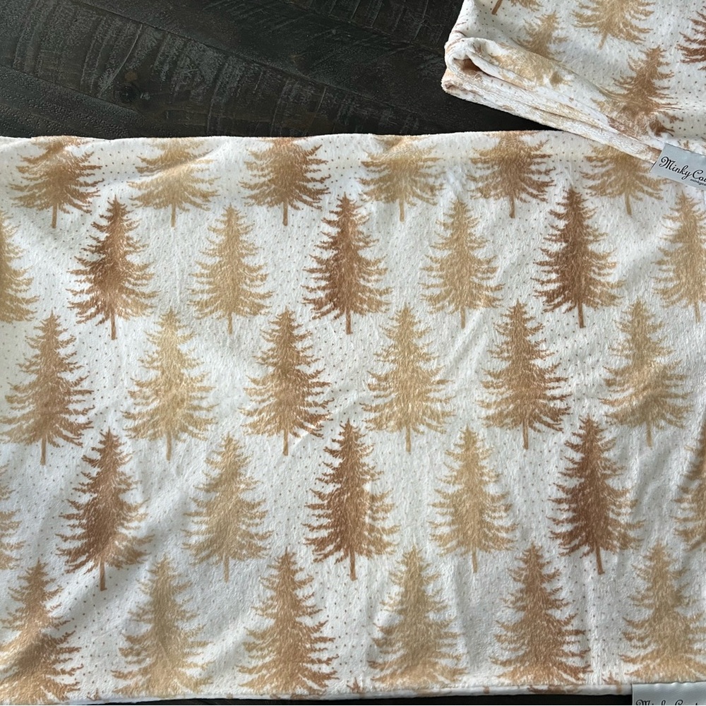 Minky Couture Holiday Tree Pattern Pillowcases. Set of 2